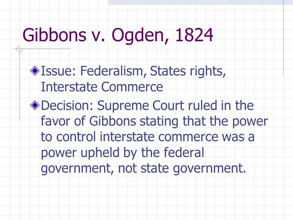 CONSTITUCION WEB: Gibbons v. Ogden (1824) Versión en castellano (parcial)  y en inglés