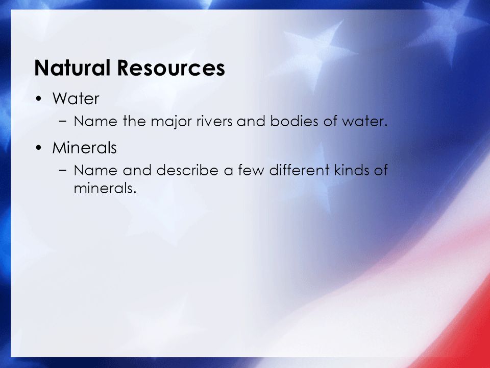 Natural Resources Water Minerals