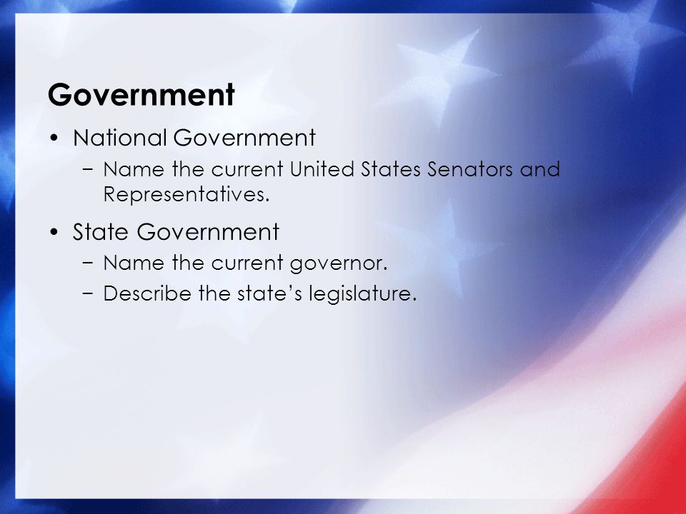 Government National Government State Government