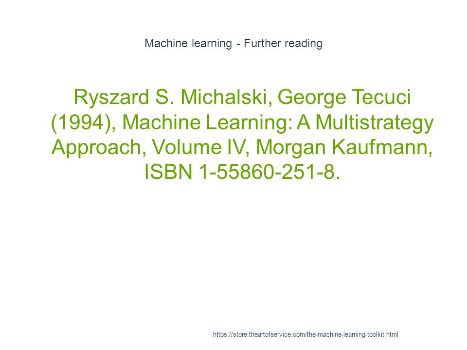 Machine Learning by Ryszard S. Michalski