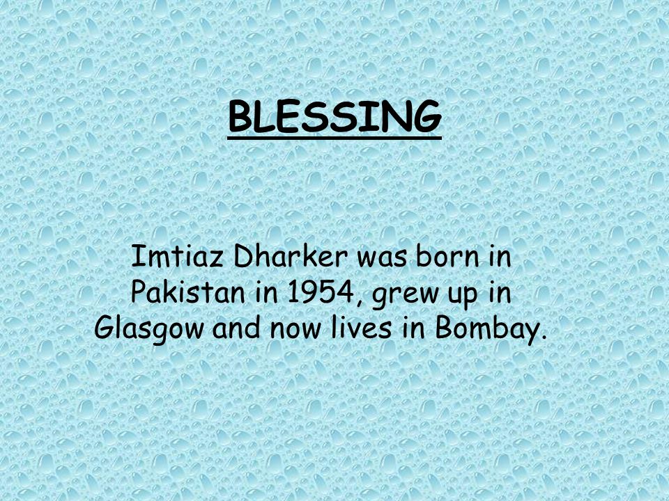 blessing poem imtiaz dharker