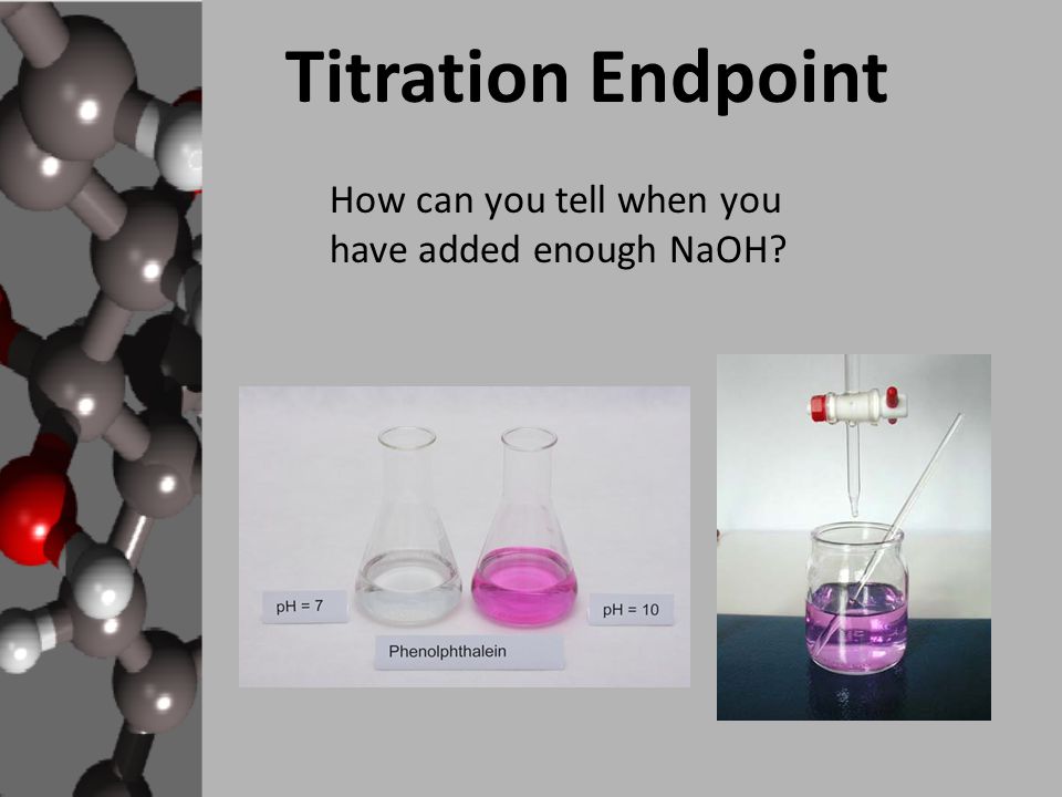 Titration Endpoint How can you tell when you have added enough NaOH
