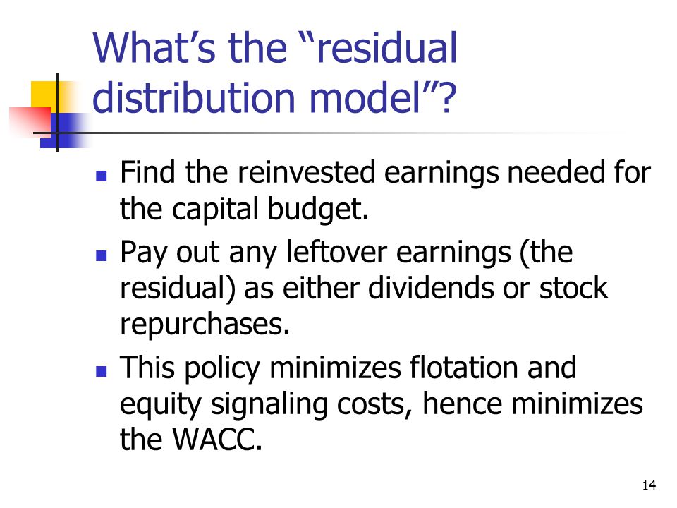 What’s the residual distribution model
