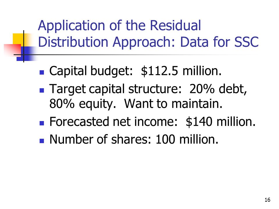 Application of the Residual Distribution Approach: Data for SSC