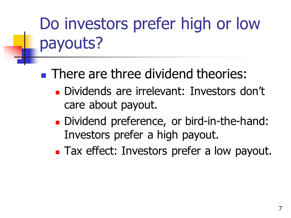 Do investors prefer high or low payouts