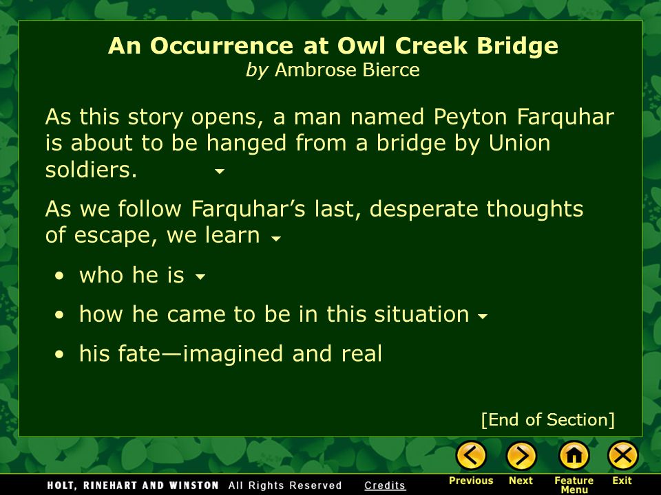an occurrence at owl creek bridge theme