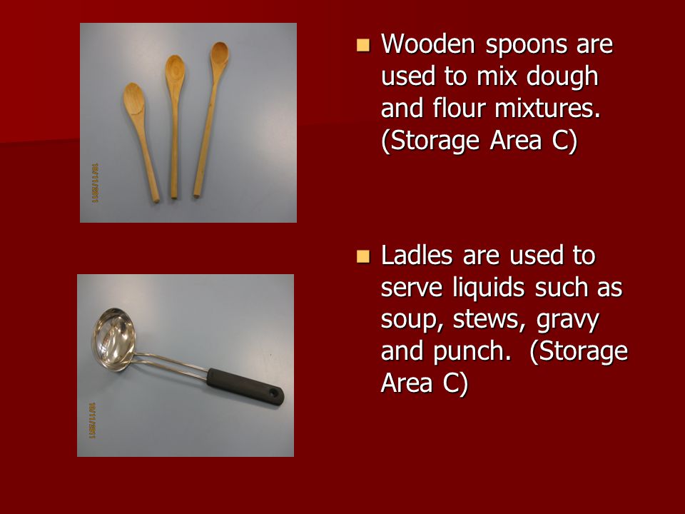 Wooden spoons are used to mix dough and flour mixtures