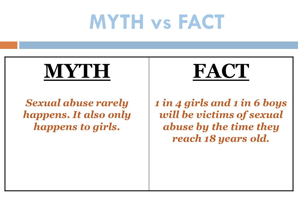 Sexual abuse rarely happens. It also only happens to girls.