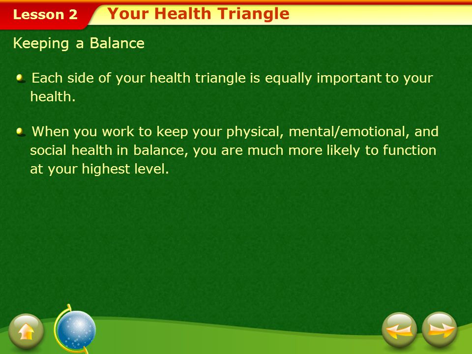Your Health Triangle Keeping a Balance