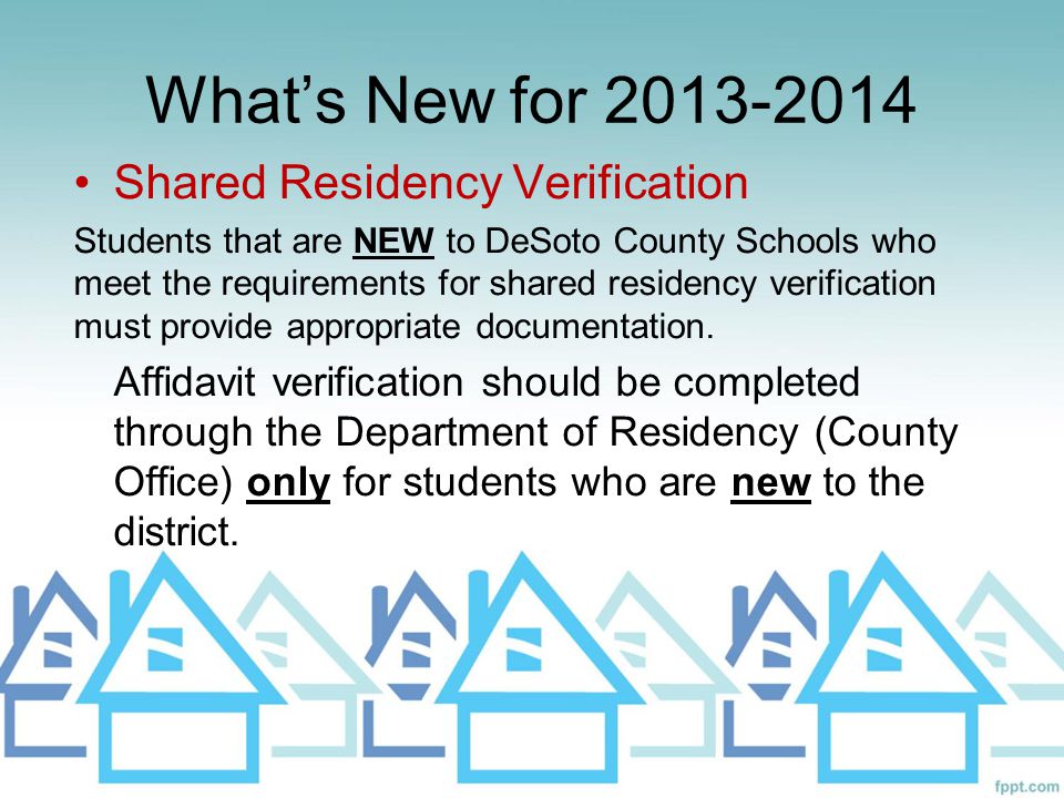 What’s New for Shared Residency Verification
