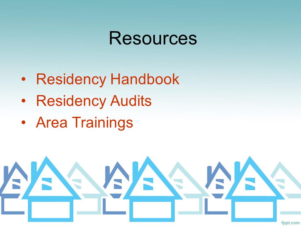 Residency Handbook Residency Audits Area Trainings