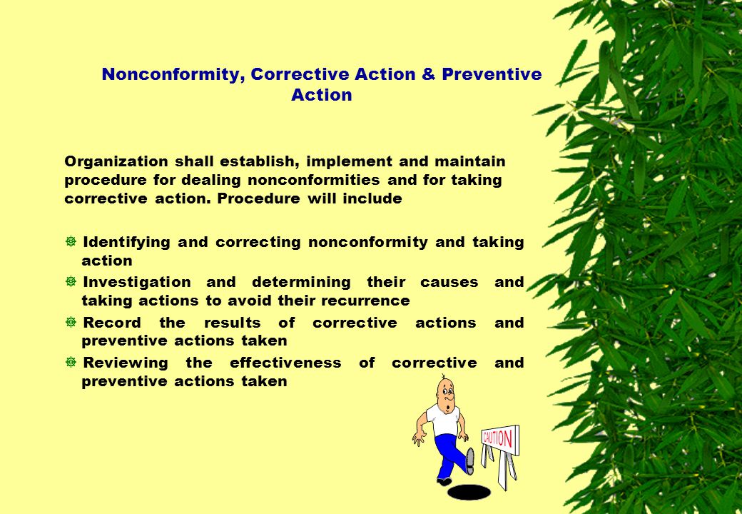 Nonconformity, Corrective Action & Preventive Action