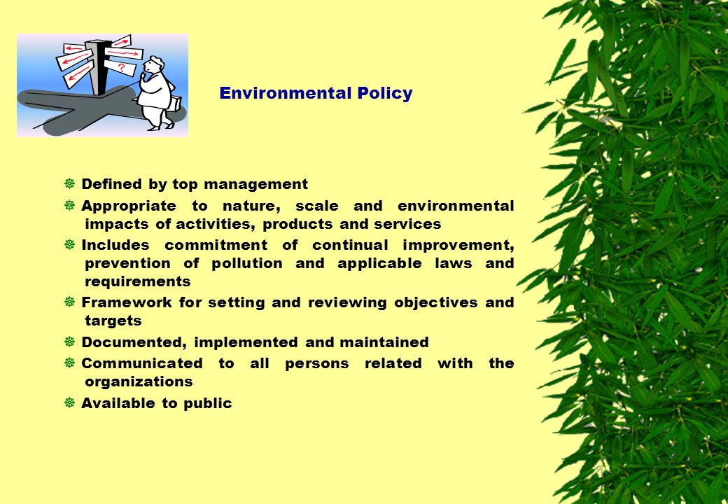 Environmental Policy Defined by top management