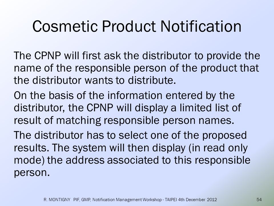 Cosmetic Product Notification in the EU - ppt download