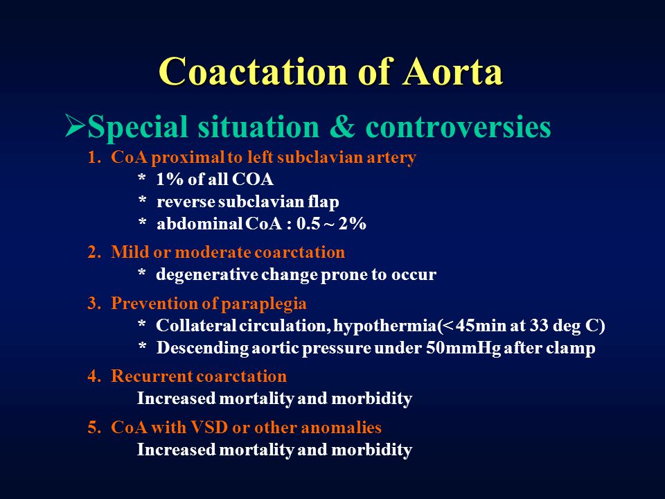 Coactation of Aorta Special situation & controversies