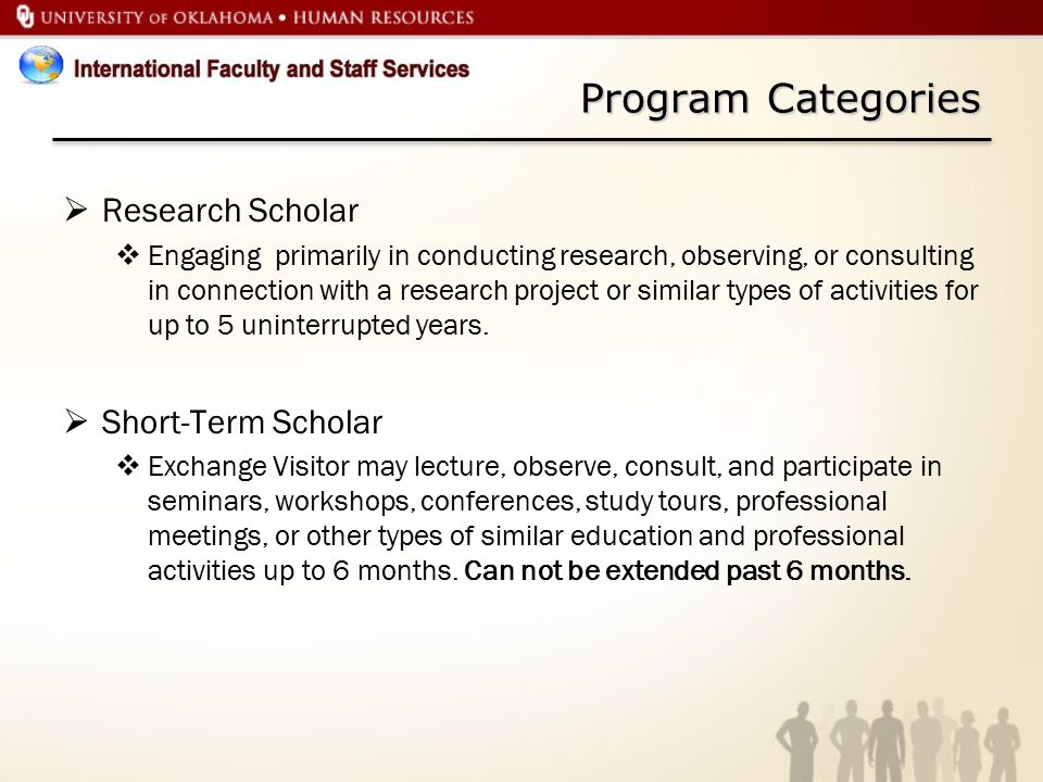 Program Categories Research Scholar Short-Term Scholar