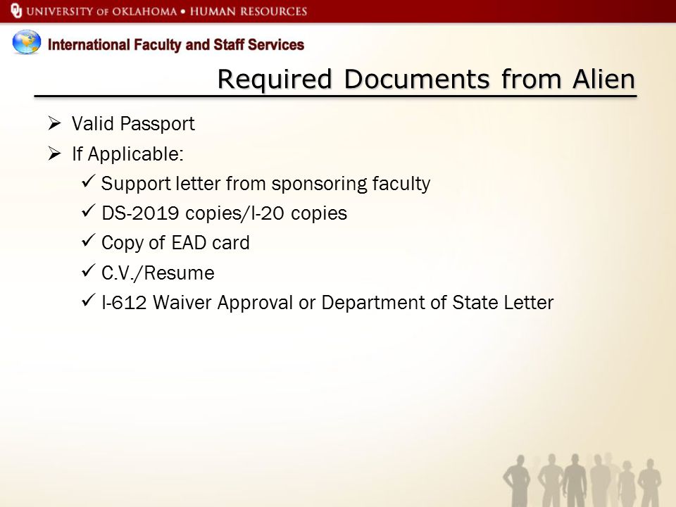 Required Documents from Alien