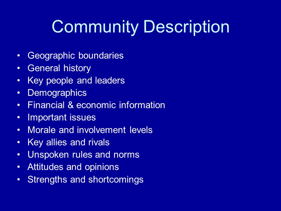 Community Description