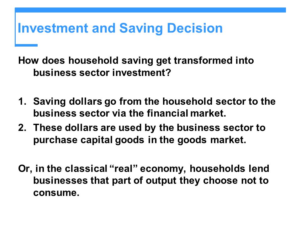 Investment and Saving Decision