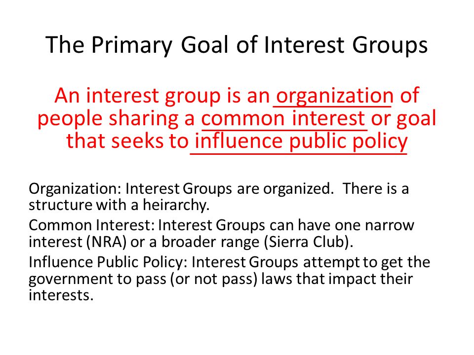 what is the role of an interest group