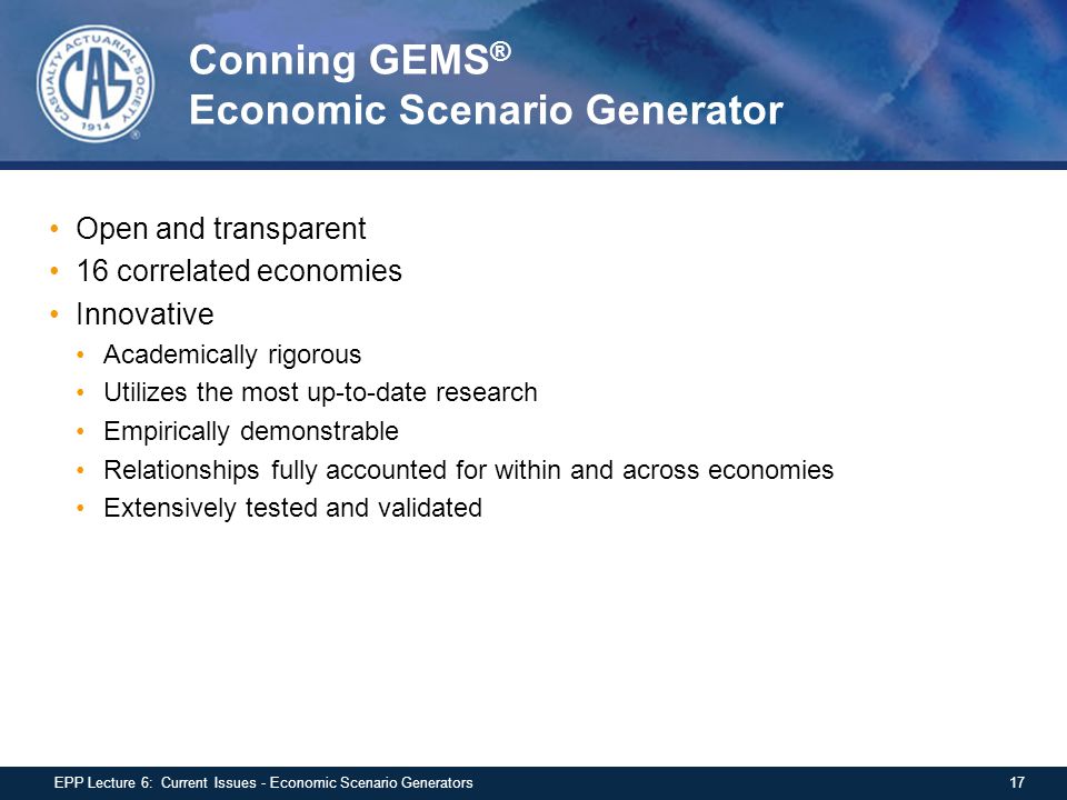 Conning GEMS® Economic Scenario Generator