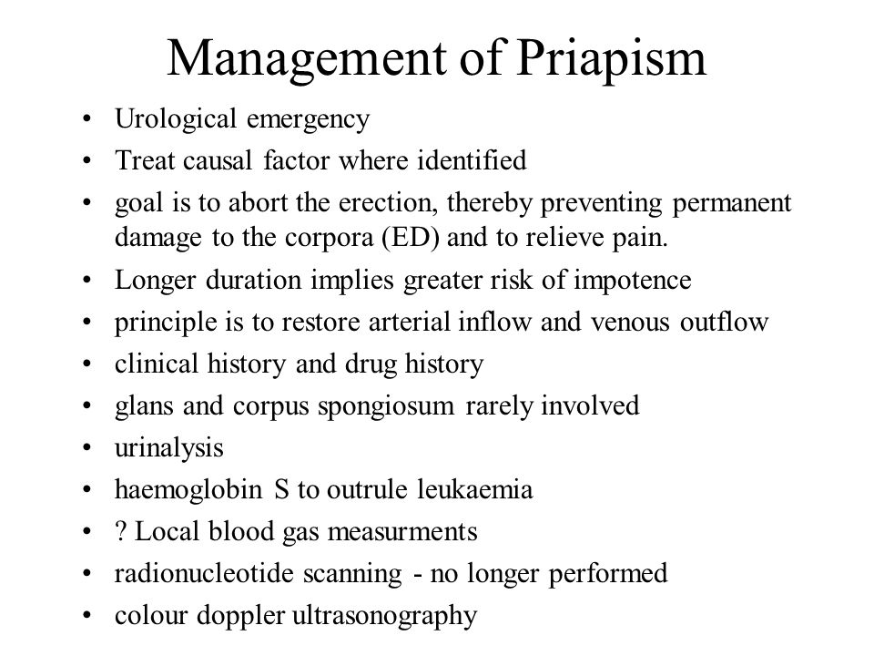 Management of Priapism