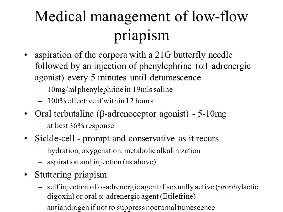 Medical management of low-flow priapism