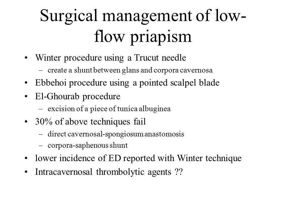 Surgical management of low-flow priapism