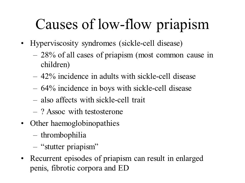 Causes of low-flow priapism