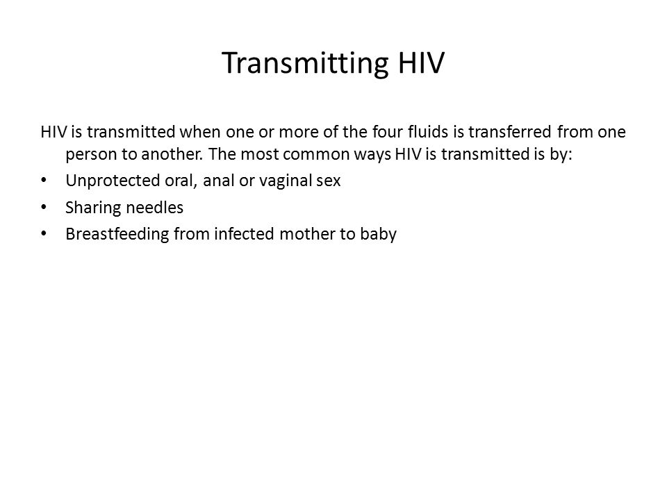 Transmitting HIV