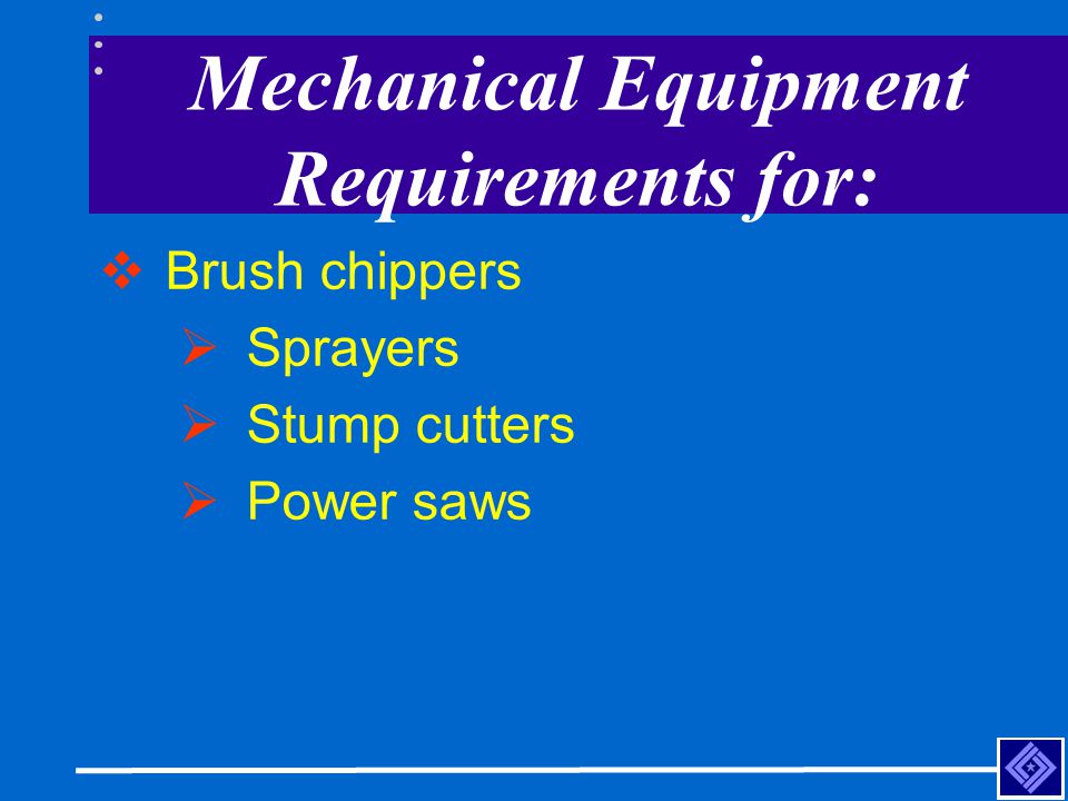 Mechanical Equipment Requirements for: