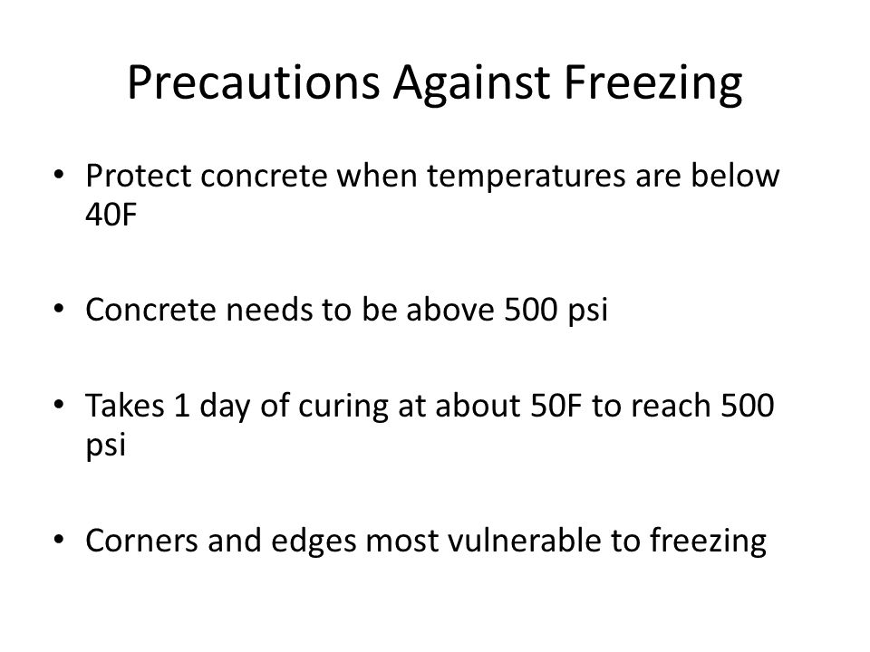 Precautions Against Freezing