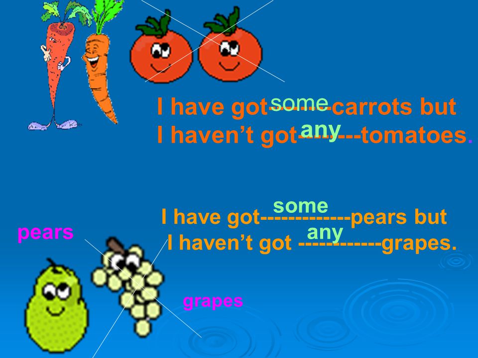 I have got carrots but I haven’t got tomatoes. any