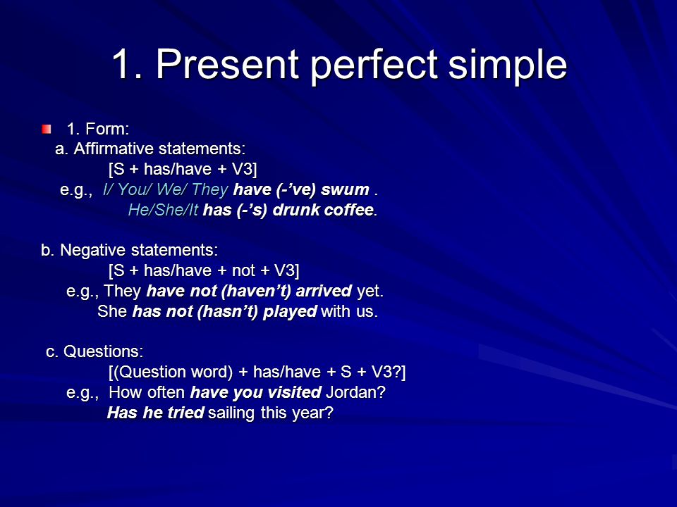 1. Present perfect simple