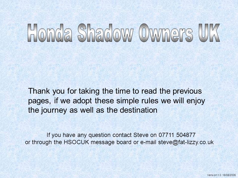 Honda Shadow Owners UK