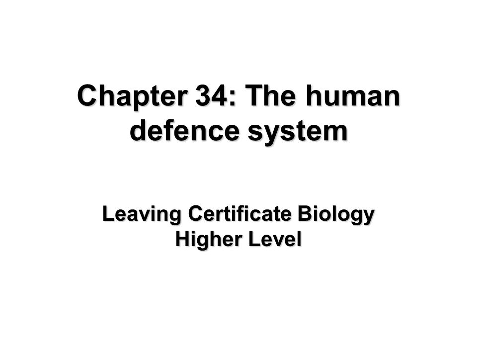 Chapter 34: The human defence system