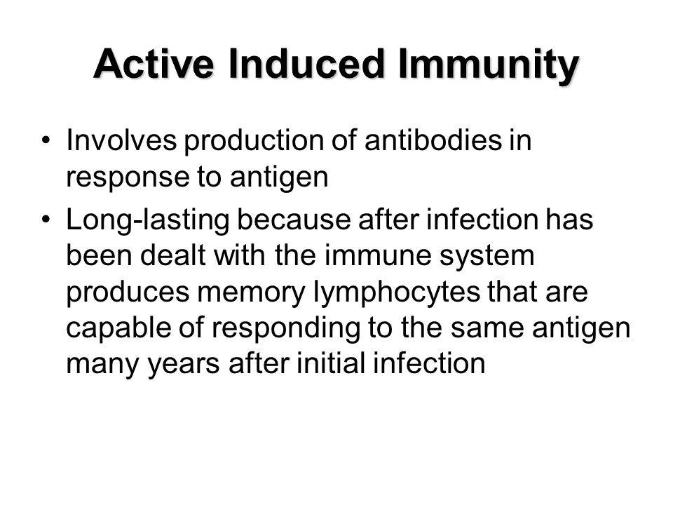 Active Induced Immunity