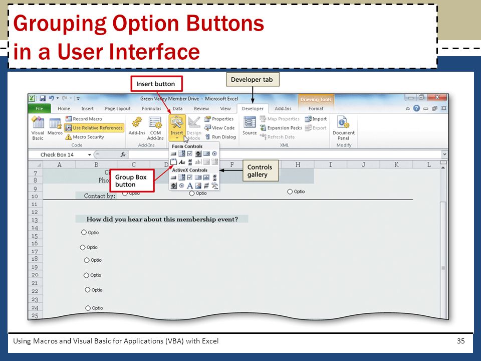 Grouping Option Buttons in a User Interface