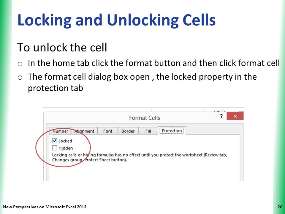 Locking and Unlocking Cells