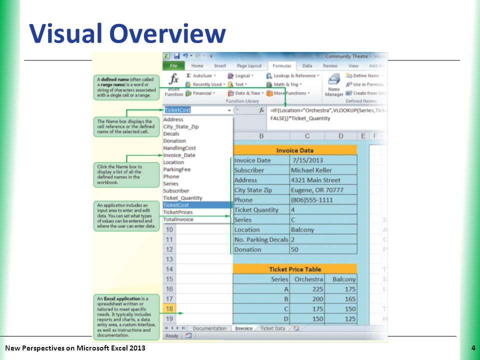 Visual Overview New Perspectives on Microsoft Excel 2013