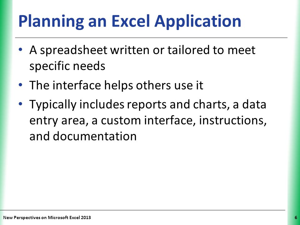 Planning an Excel Application