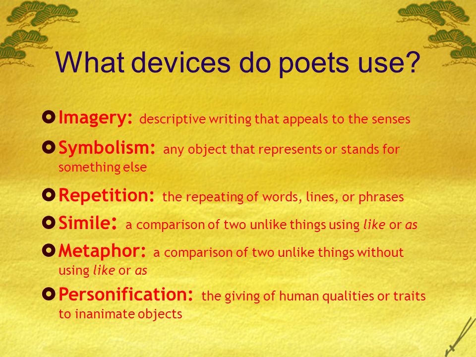 What devices do poets use