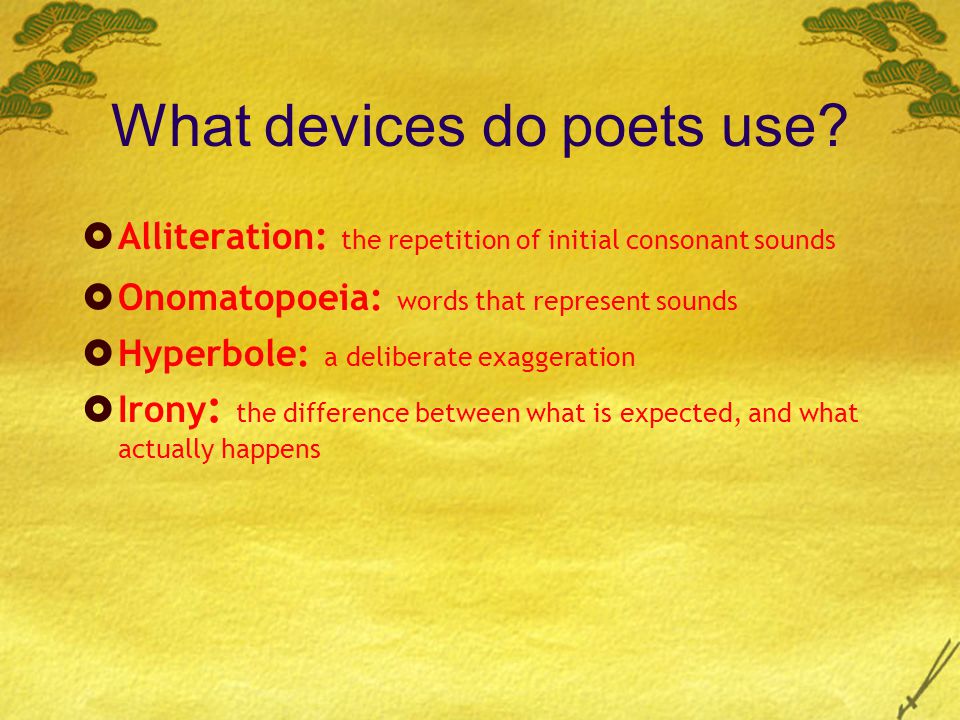 What devices do poets use