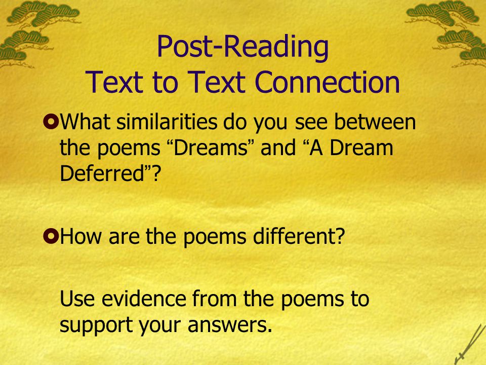 Post-Reading Text to Text Connection