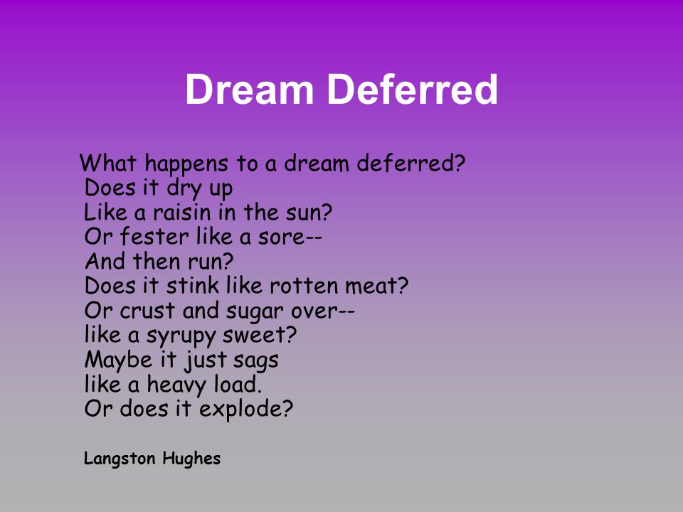 Dream Deferred