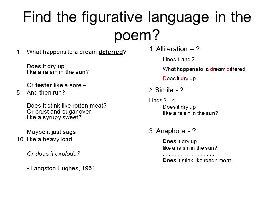 Find the figurative language in the poem