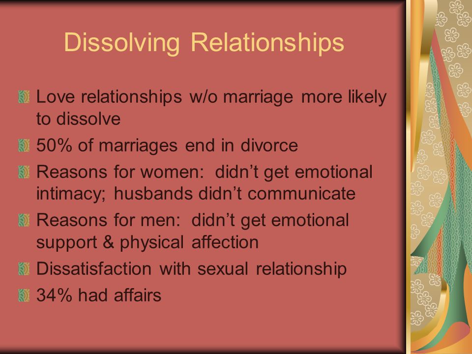 Dissolving Relationships