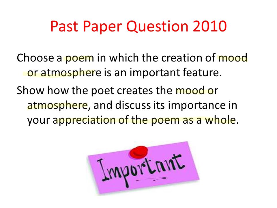 Past Paper Question 2010