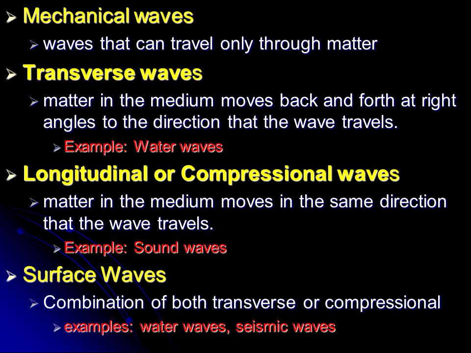 Longitudinal or Compressional waves