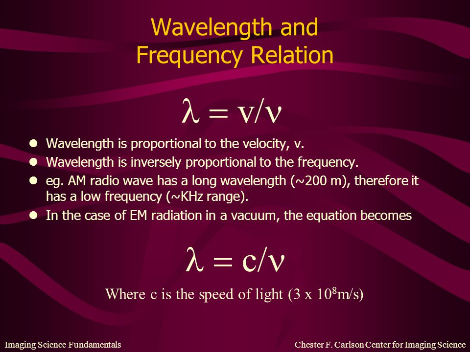 Wavelength and Frequency Relation